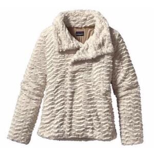 Patagonia Pelage Curly Fleece Jacket Asymmetrical Lined Zip Closure Pockets
